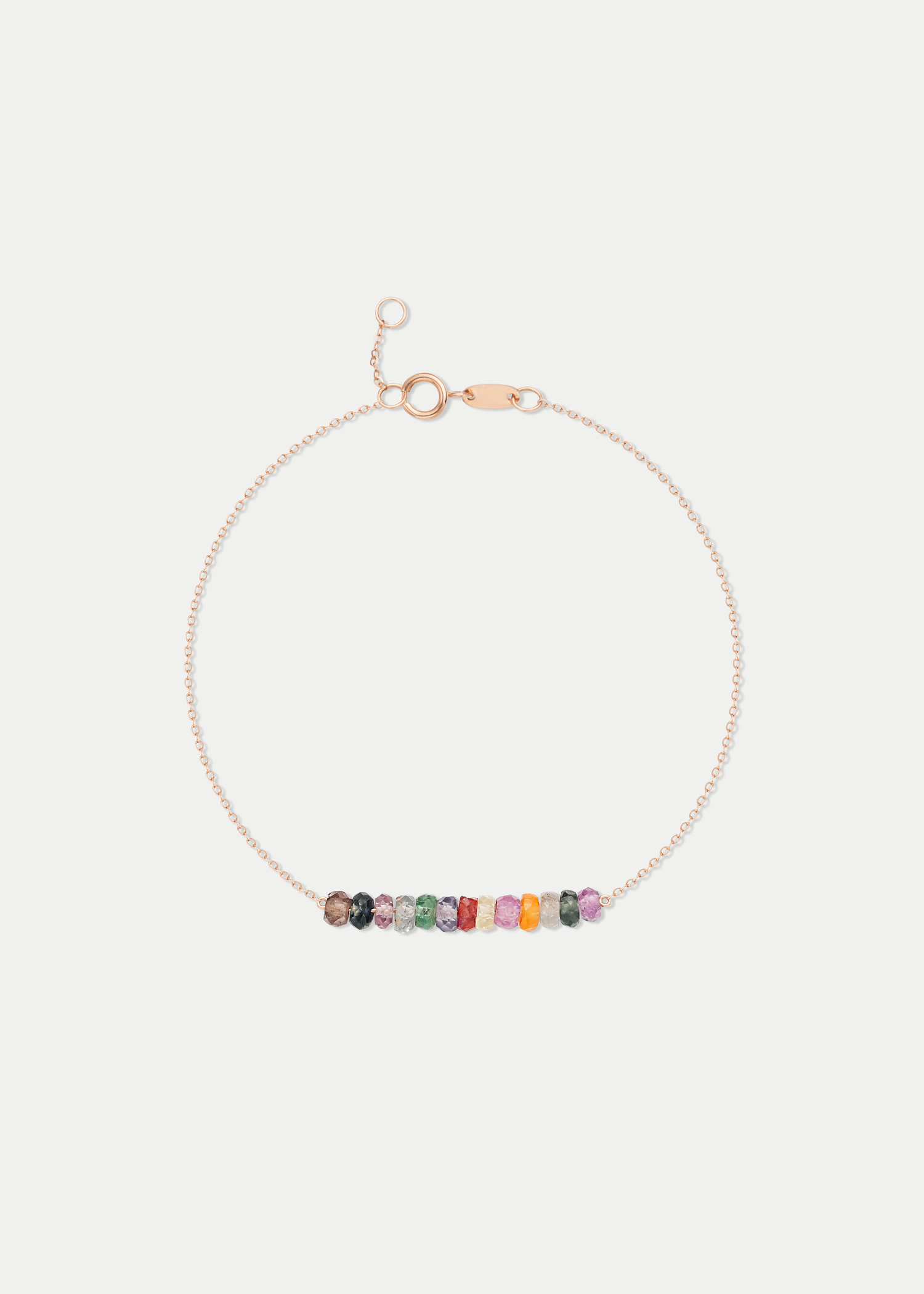 18kt Rose Gold Multicolor Sapphire Bracelet