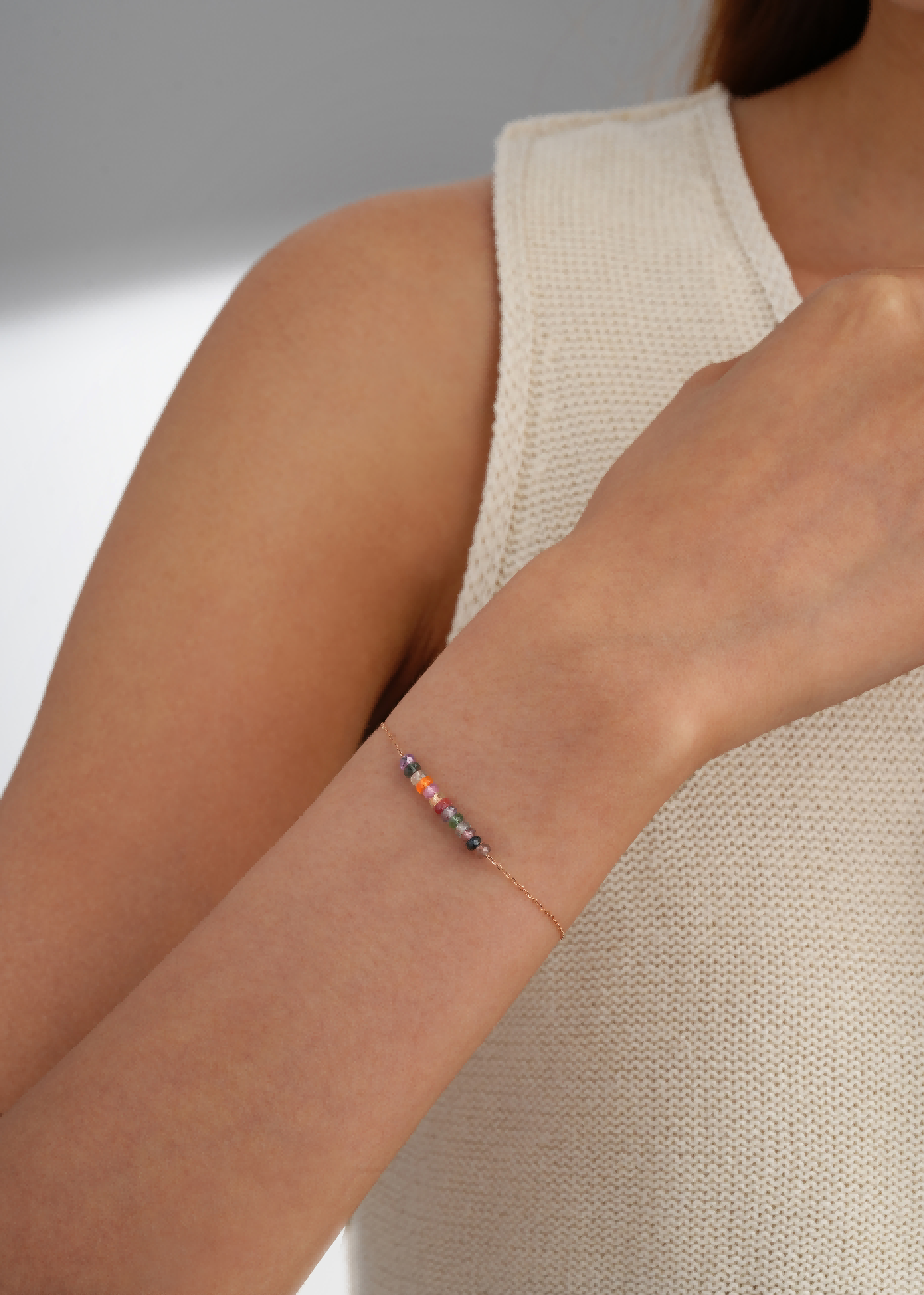 18kt Rose Gold Multicolor Sapphire Bracelet
