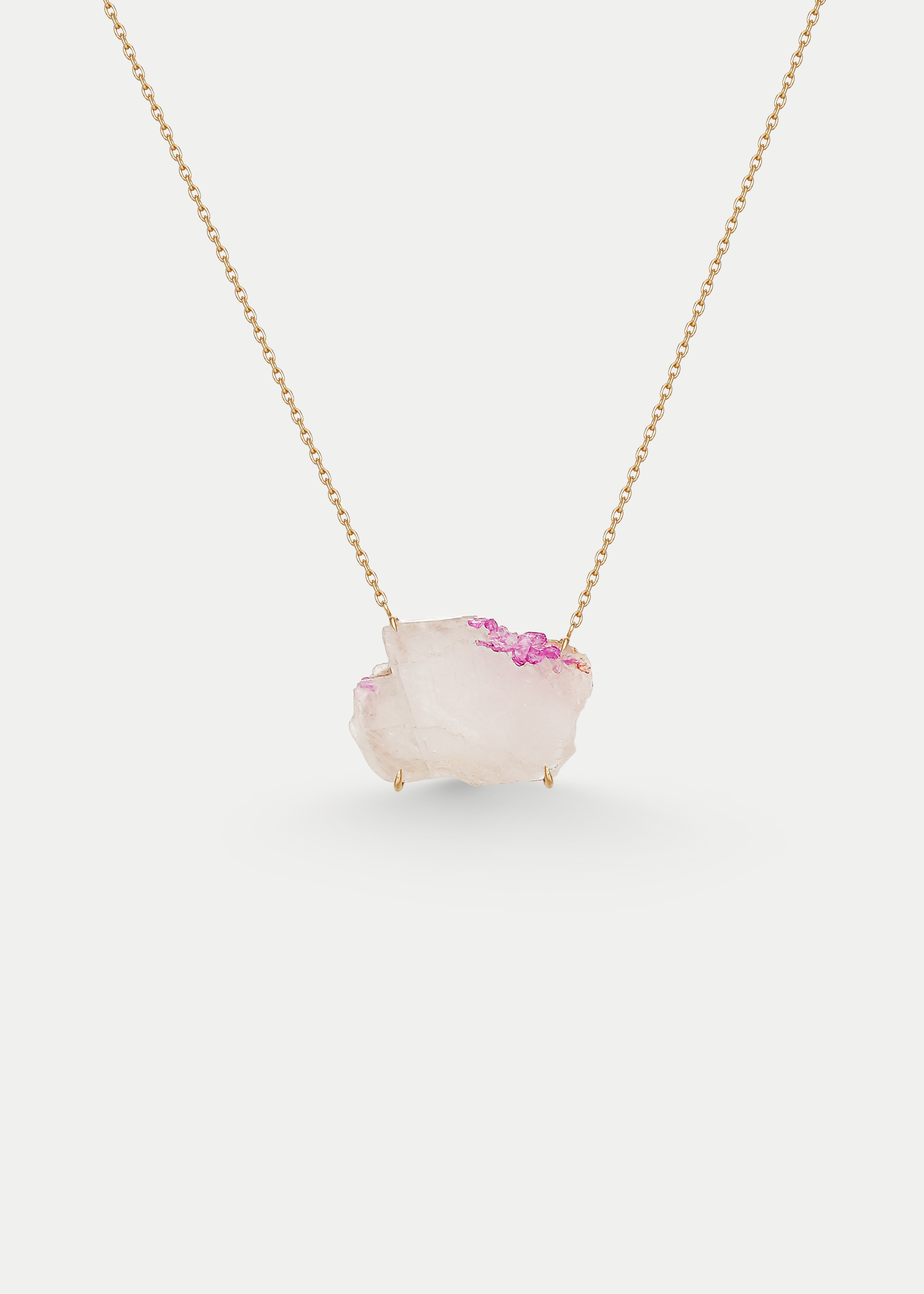 18kt Yellow Gold Ruby with Wall Rock Necklace