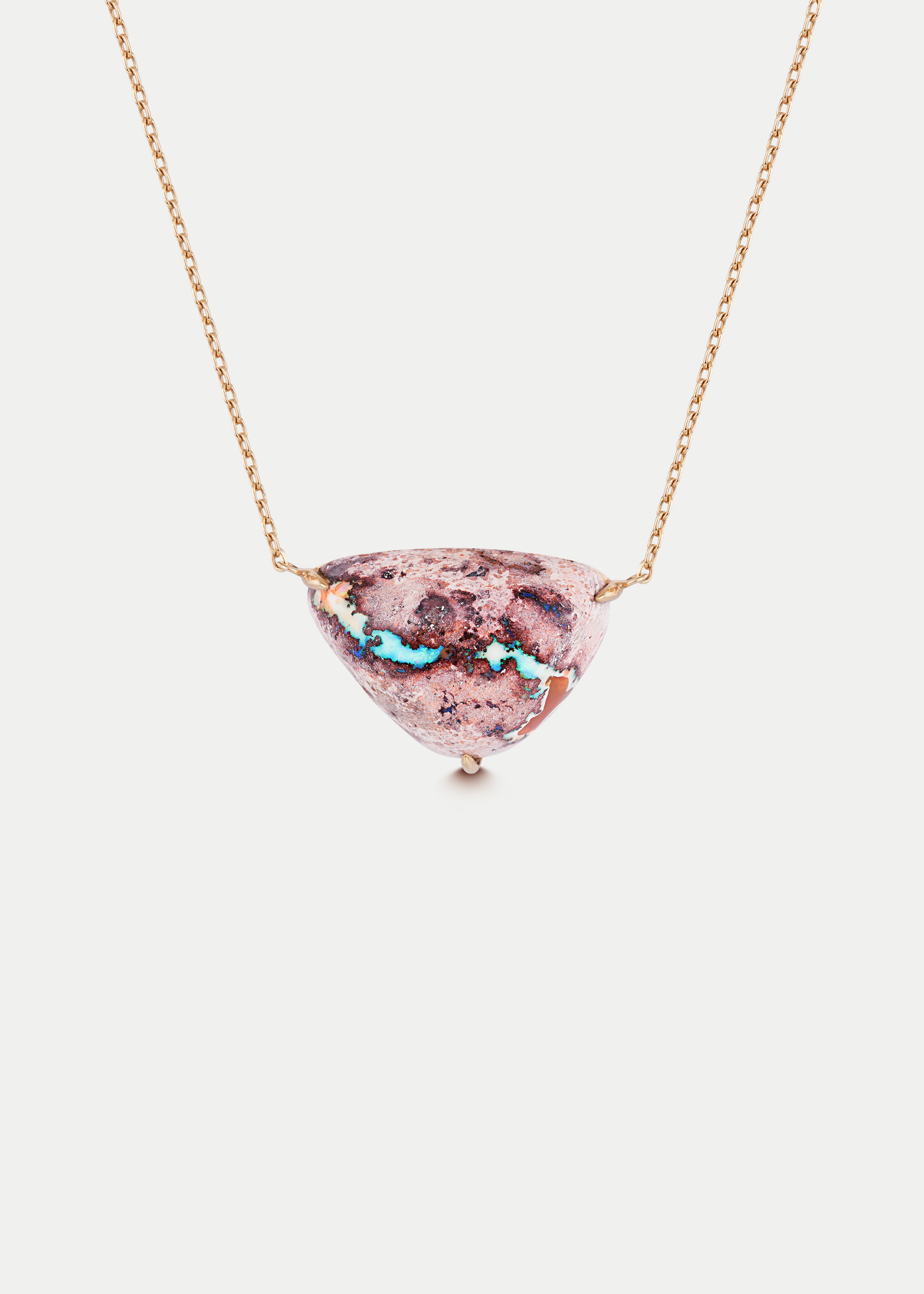 18kt Yellow Gold Opal with Wall Rock Necklace