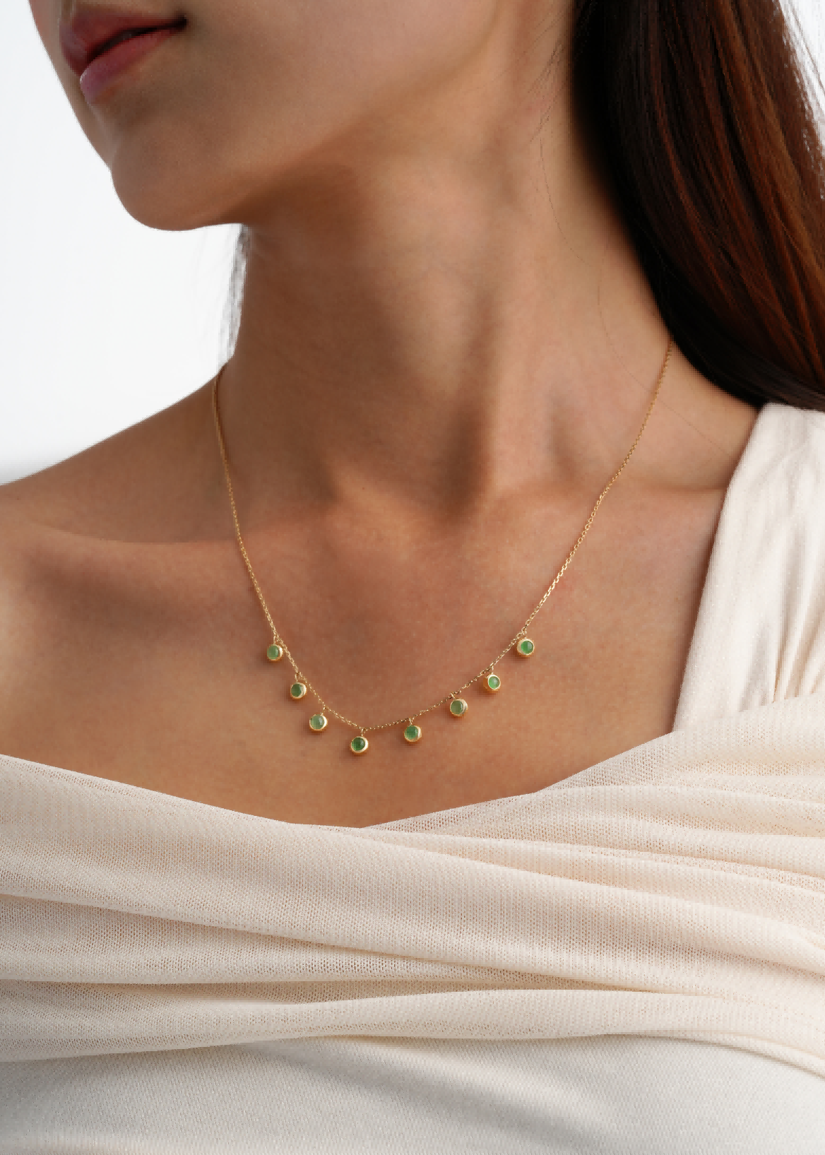 18kt Yellow Gold Jadeite Necklace