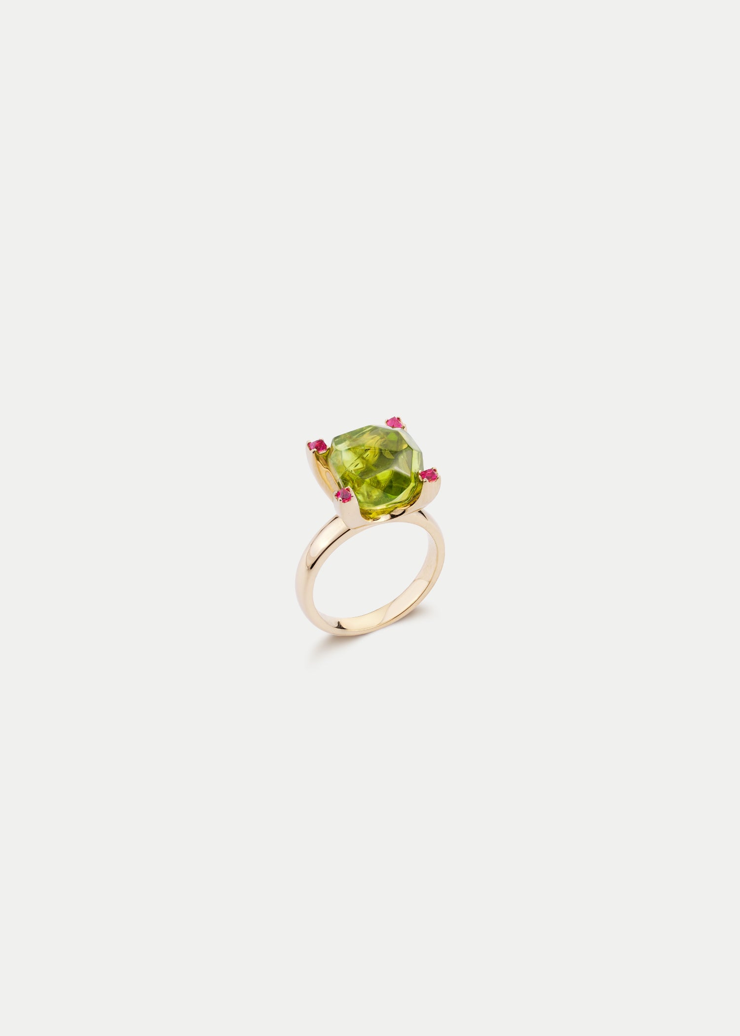 18kt Yellow Gold Spinel Peridot Ring