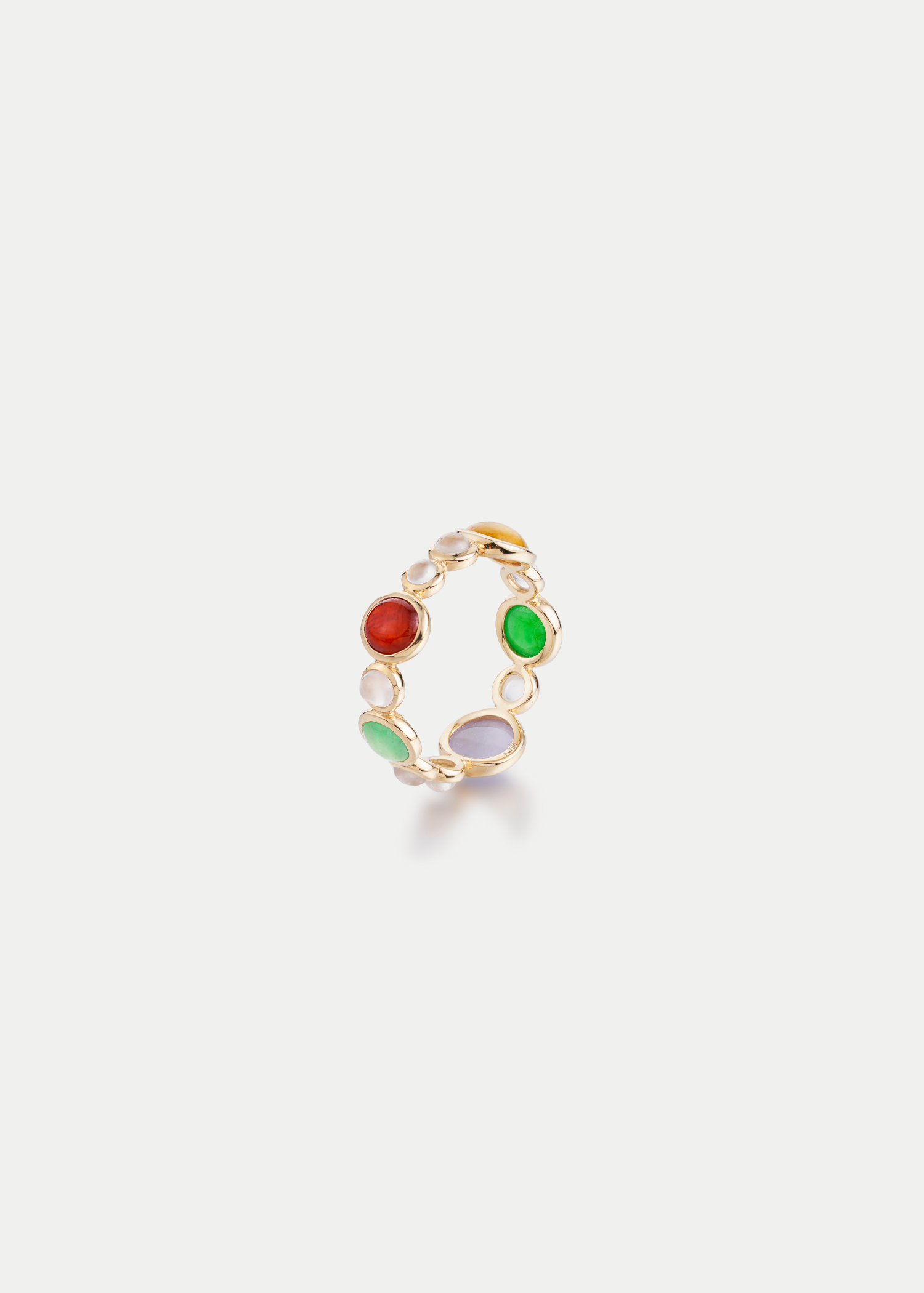 18kt Yellow Gold Multicolour Jadeite Ring