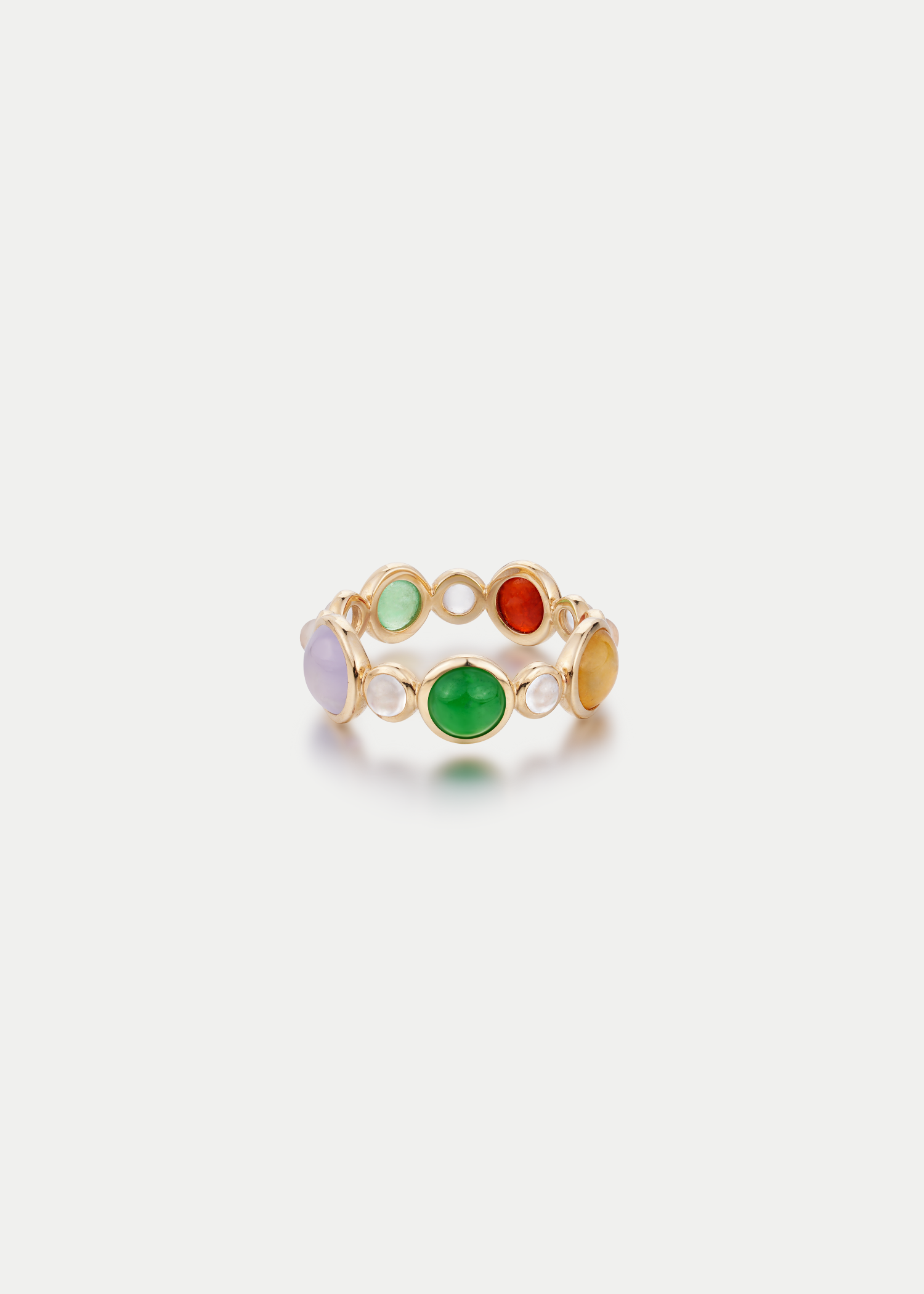 18kt Yellow Gold Multicolour Jadeite Ring