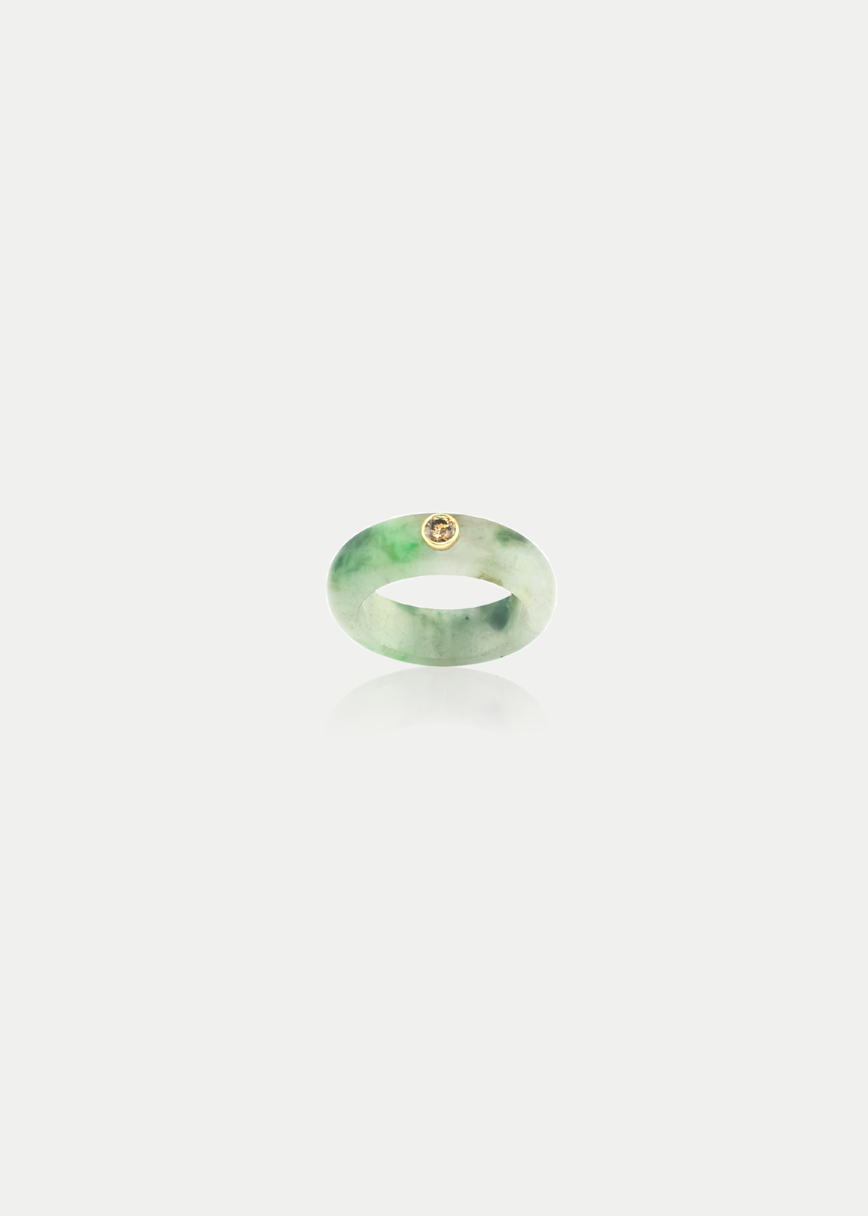 18kt Yellow Gold Diamond Jadeite Ring