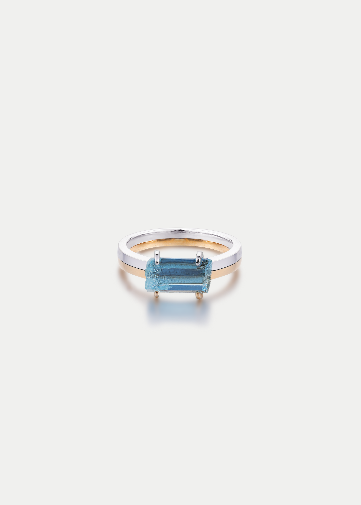 18kt Yellow Gold&Platinum Aquamarine Ring