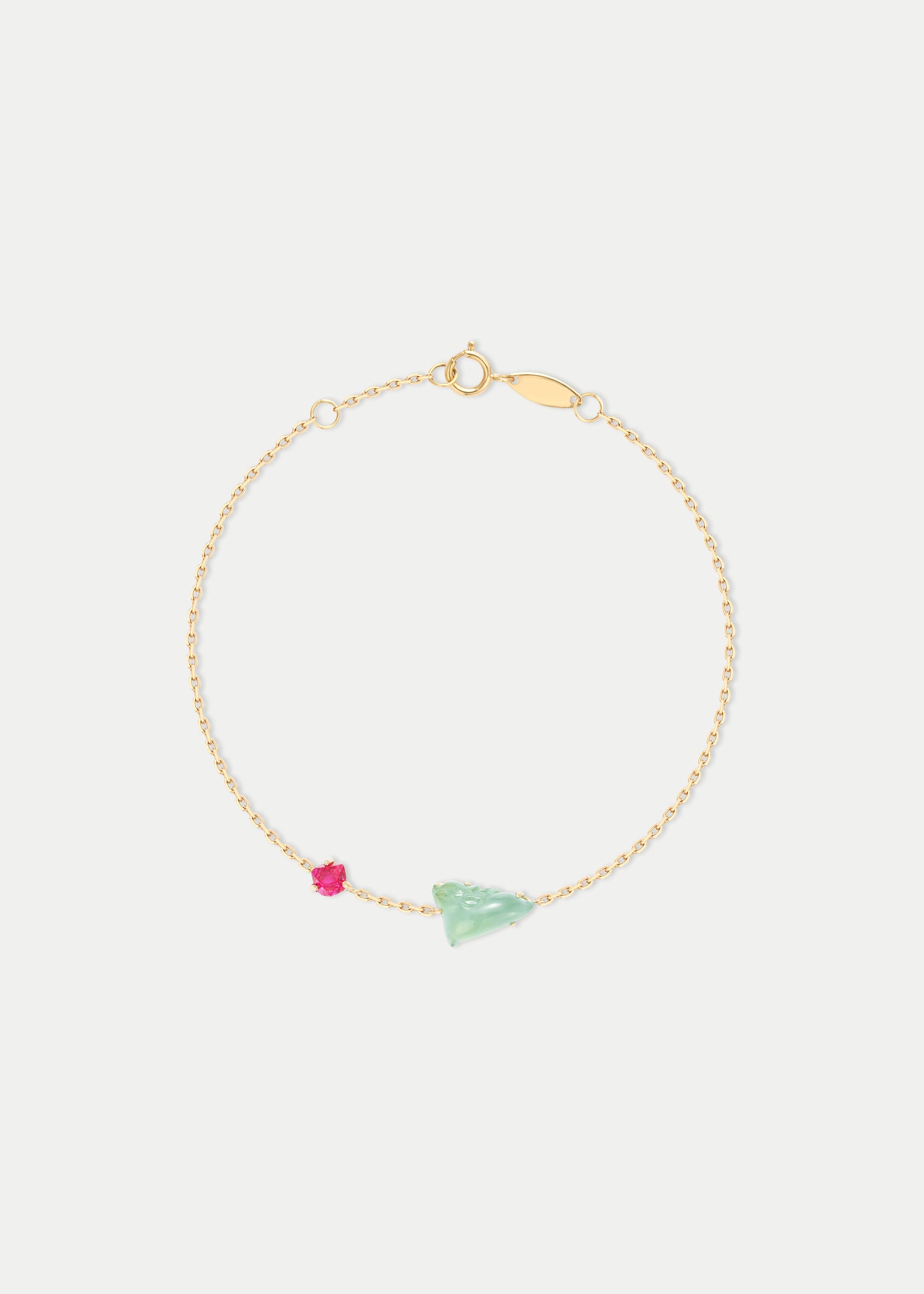 18kt Yellow Gold Spinel Jadeite Bracelet