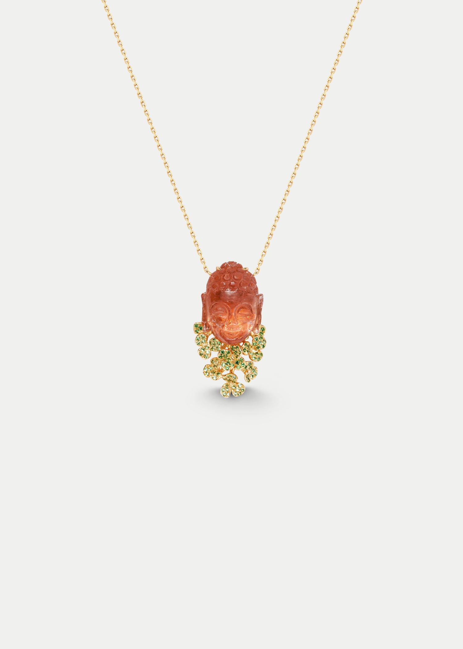 18kt Yellow Gold Tourmaline Tsavorite Necklace