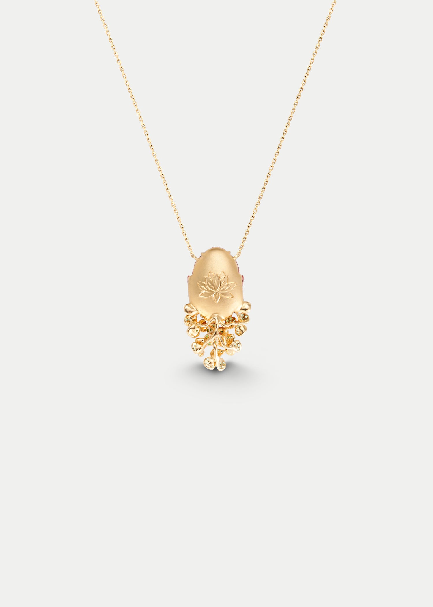 18kt Yellow Gold Tourmaline Tsavorite Necklace