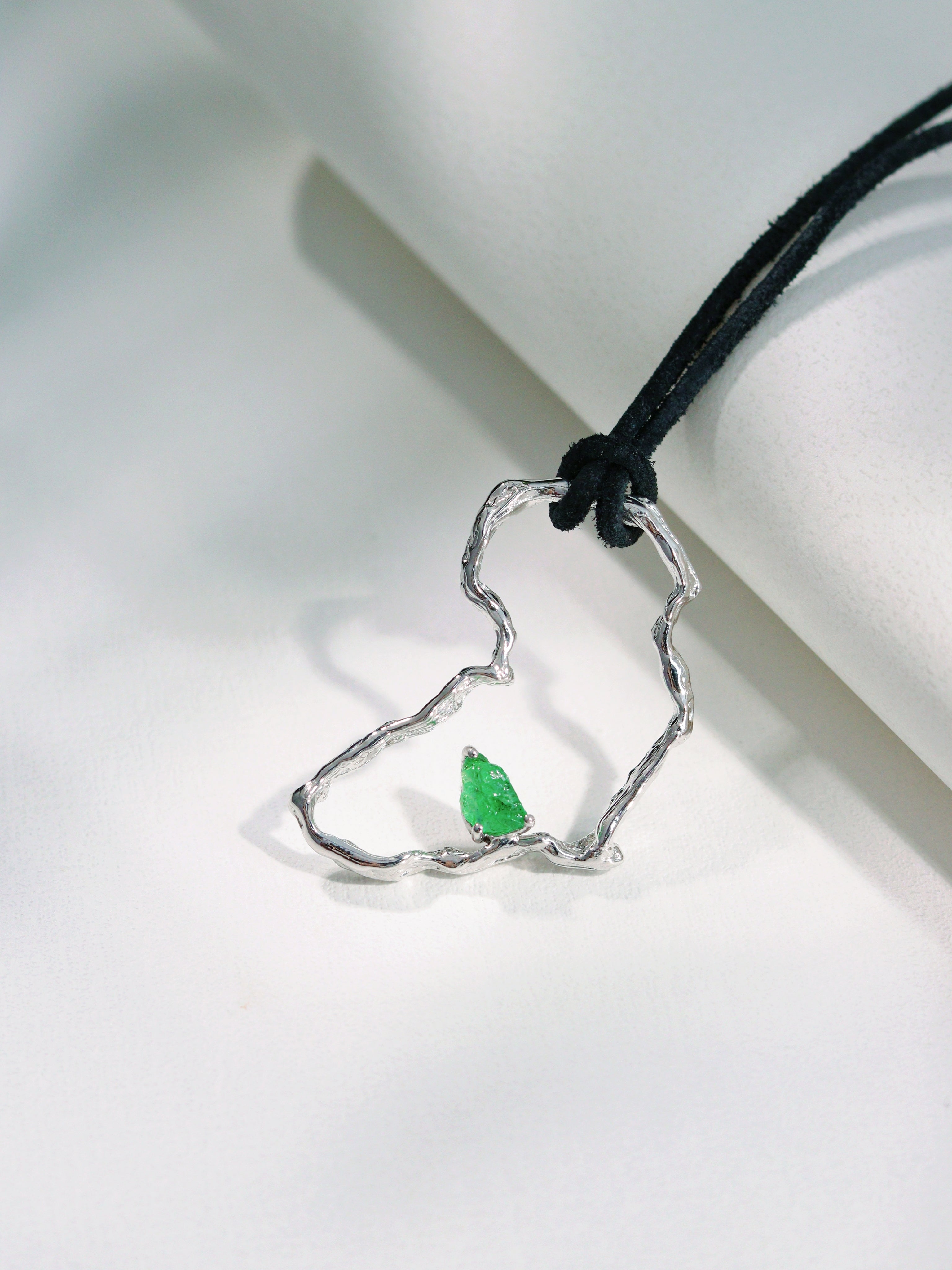 925 Silver Africa Map Tsavorite Necklace